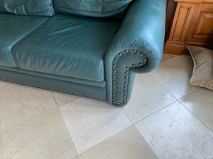 Rawhide Green Leather Sofa