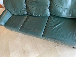 Rawhide Green Leather Sofa