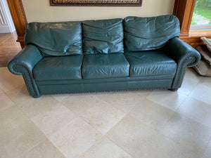 Rawhide Green Leather Sofa