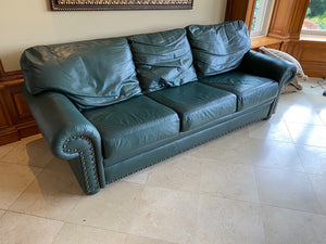 Rawhide Green Leather Sofa