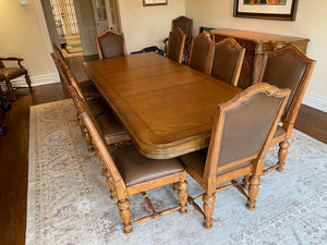 Bernhardt Dining Table + 12 Leather Chairs
