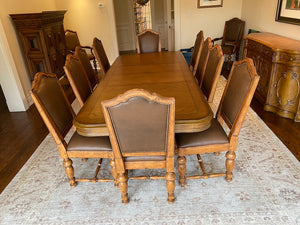 Bernhardt Dining Table + 12 Leather Chairs