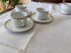 3 Demitasse Cups & Saucers Made in Poland