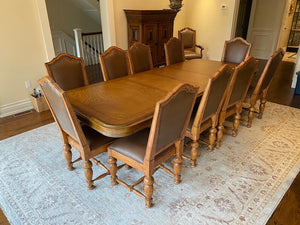Bernhardt Dining Table + 12 Leather Chairs