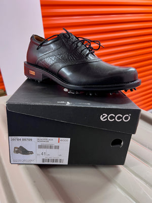 Men's Ecco World Class Golf Shoes, Black- Size 7-7.5