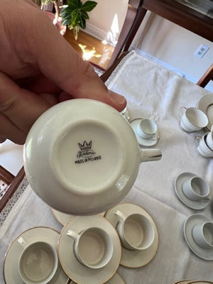 3 Demitasse Cups & Saucers Made in Poland