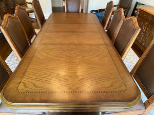 Bernhardt Dining Table + 12 Leather Chairs