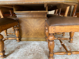 Bernhardt Dining Table + 12 Leather Chairs