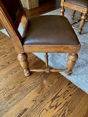 Bernhardt Dining Table + 12 Leather Chairs