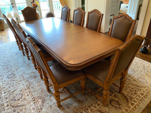Bernhardt Dining Table + 12 Leather Chairs