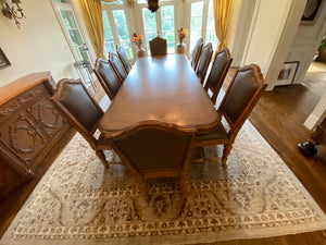 Bernhardt Dining Table + 12 Leather Chairs