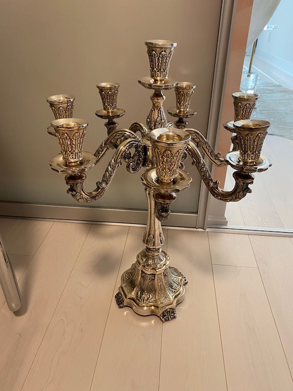 Hazorfim 925 Sterling Silver 7 Light Candelabra (22.5"h)