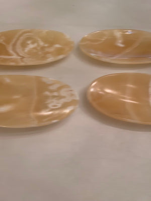 4 Alabaster Dishes- 7.5"w