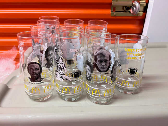 13 Vintage McDonalds Pittsburgh Steelers Super Bowl XIV Glasses