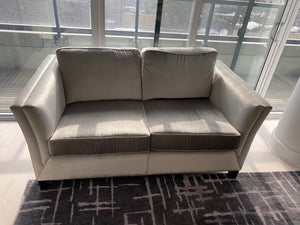 Custom Made Grey/Silver Velvet Love Seat