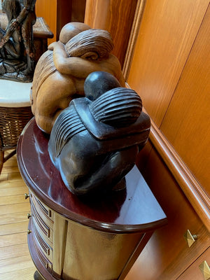 2 Sculptures- "Hugging"
