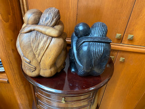 2 Sculptures- "Hugging"