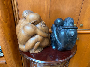 2 Sculptures- "Hugging"