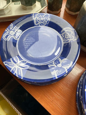 Blue Glass Dinnerware Lot- Service for 12