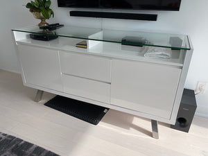 Structube White Glass Top Sideboard