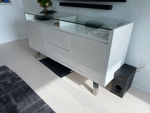 Structube White Glass Top Sideboard