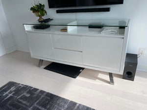 Structube White Glass Top Sideboard
