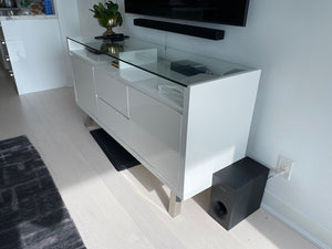 Structube White Glass Top Sideboard