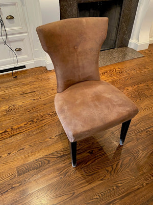 Bernhardt Round Dining Table + 6 Brown Chairs