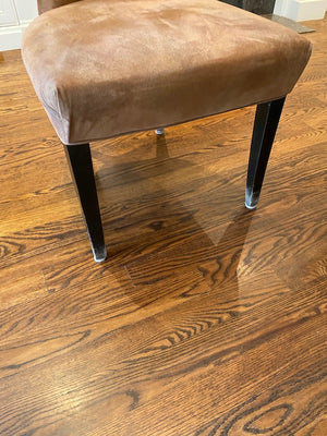 Bernhardt Round Dining Table + 6 Brown Chairs