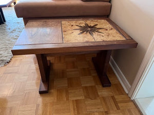 Vintage Rosewood Side Table, Tile Inlay
