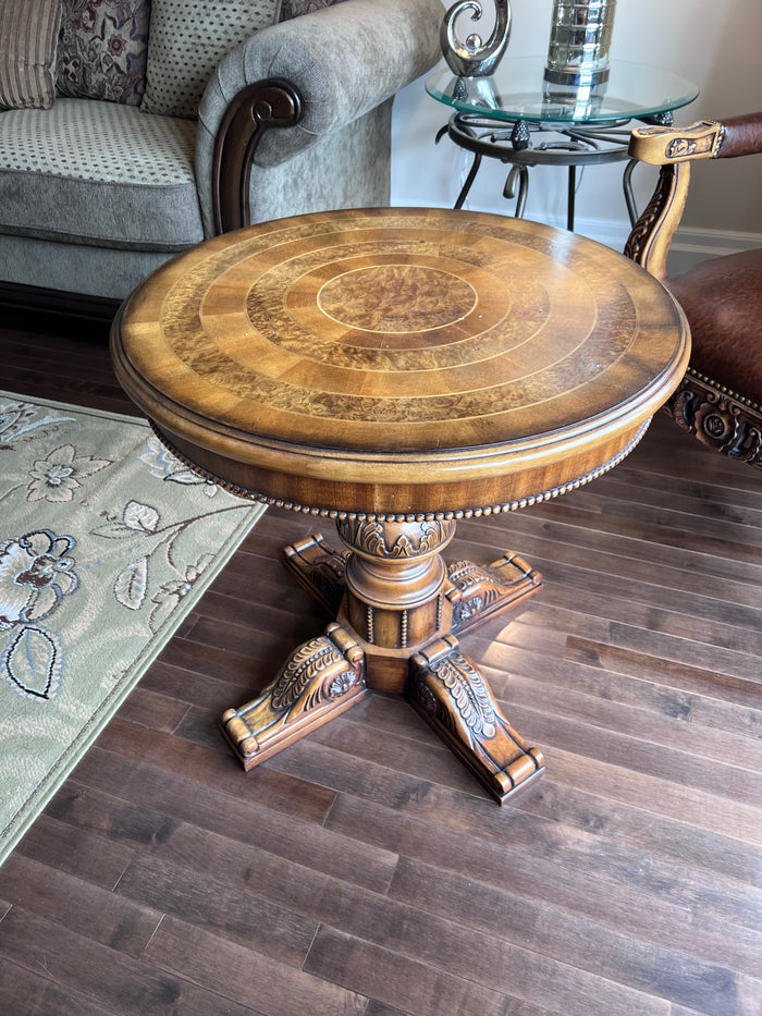 Round Wood Accent Table