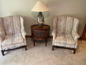 2 Vintage "The Studio Collection" by Crown Design Upholstered Wingback Chairs