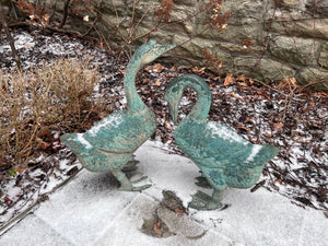 Pair of Outdoor Metal Geese