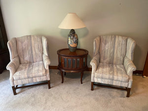 2 Vintage "The Studio Collection" by Crown Design Upholstered Wingback Chairs