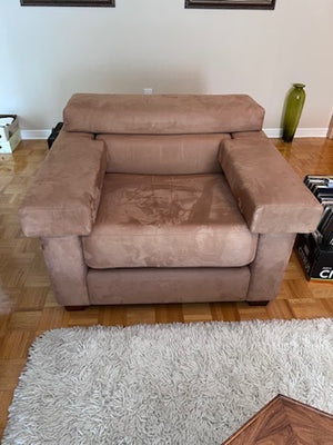 Selene Brown Microsuede Armchair (Retail $1500)