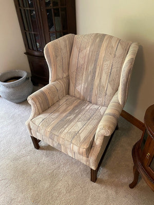 2 Vintage "The Studio Collection" by Crown Design Upholstered Wingback Chairs