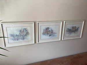 Set of 3 Prints, France Themed by Bernadette Coy