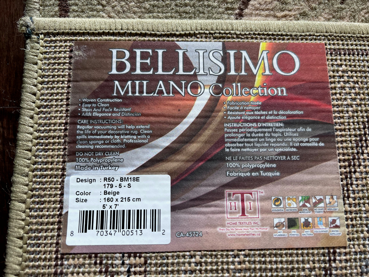 Bellisimo Milano Collection Beige 100% Polypropylene Rug- 5x7 – Sell My ...