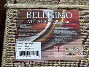 Bellisimo Milano Collection Beige 100% Polypropylene Rug- 5x7