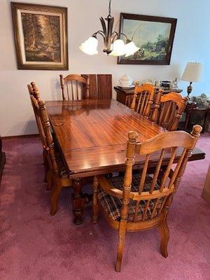 "Singer Furniture" Solid Wood Dining Table + 6 Chairs