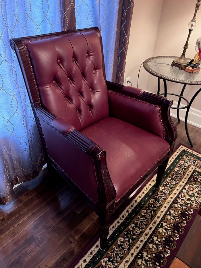Leather Executive Chair with Tufted Back