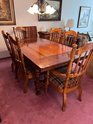 "Singer Furniture" Solid Wood Dining Table + 6 Chairs