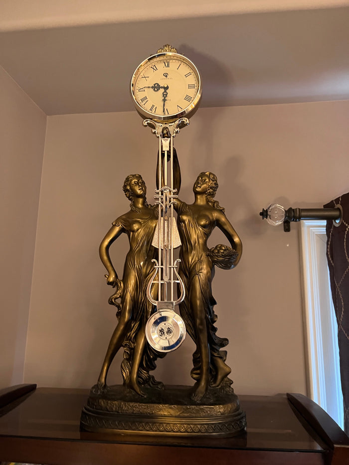 Lady Goddess Gold Mantle Clock