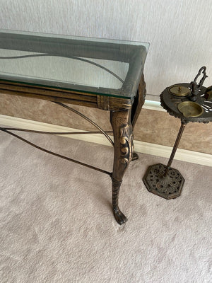 Beautiful Console Table, Metal Base & Glass Top