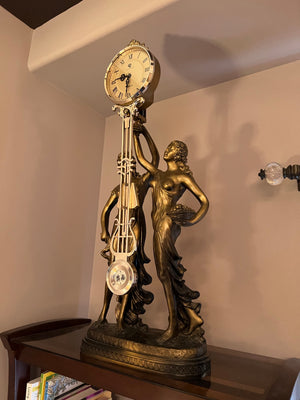Lady Goddess Gold Mantle Clock