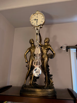 Lady Goddess Gold Mantle Clock