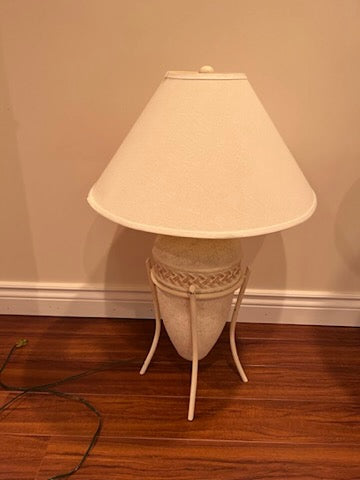 Large Ceramic Table Lamp on Stand