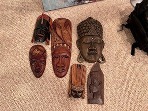 African Wood Carved Mask Lot