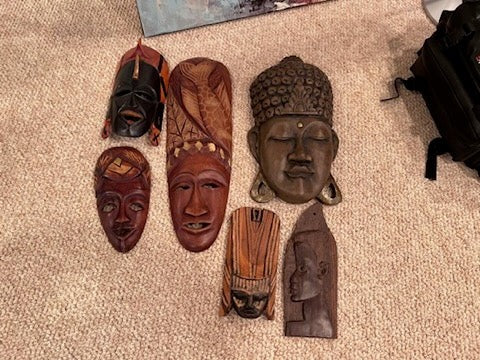 African Wood Carved Mask Lot