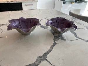 Pair of Julia Knight "Lily Pattern" Purple Bowls